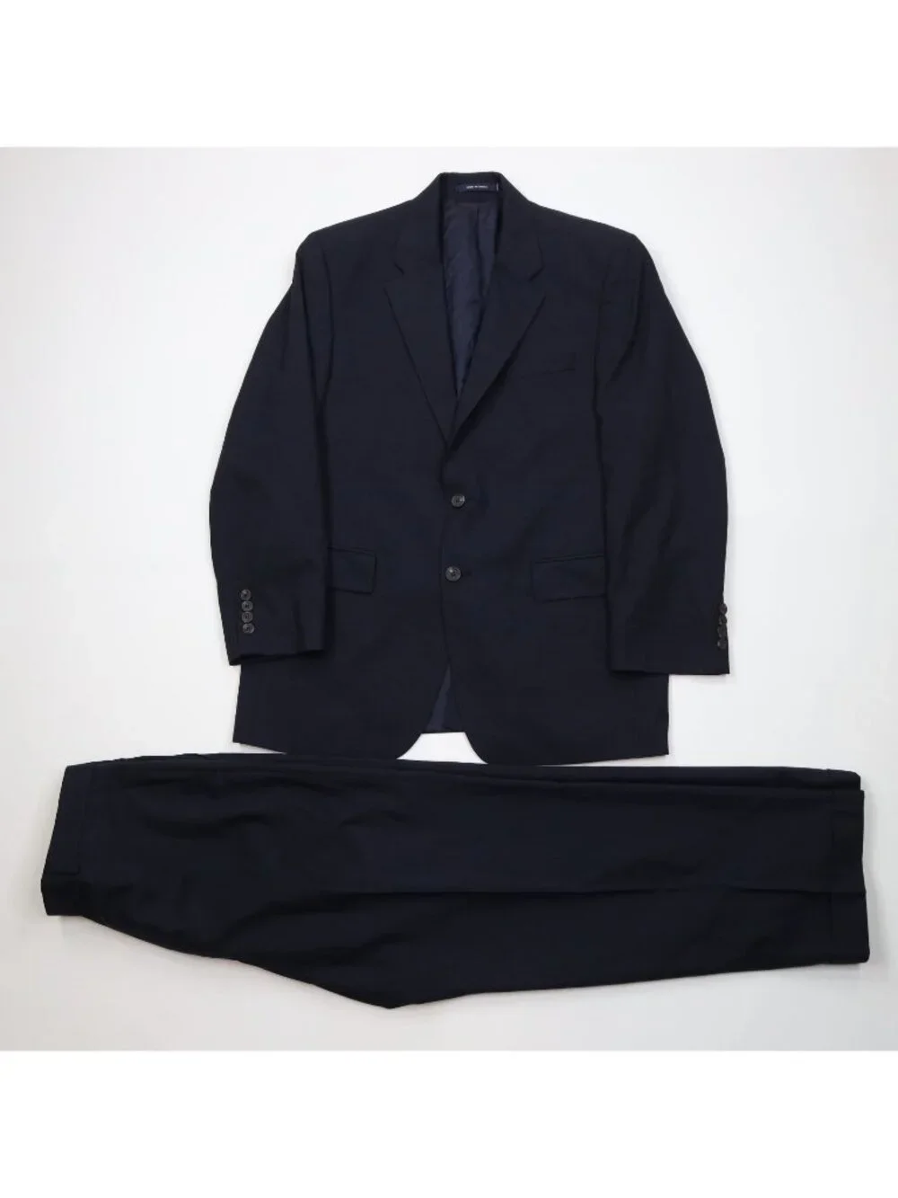 Vintage 90s Chaps Ralph Lauren Mens 42R 2 Piece Wool Suit Wedding Blue 32x29